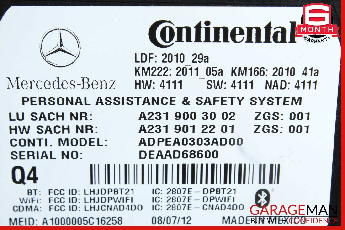 10-14 Mercedes W204 C300 C350 E400 Tele Aid Control Module 2319012201 OEM