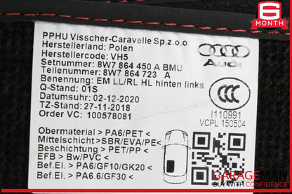 18-24 Audi S5 A5 Front and Rear Floor Carpet Mat Set 8W7864450A OEM