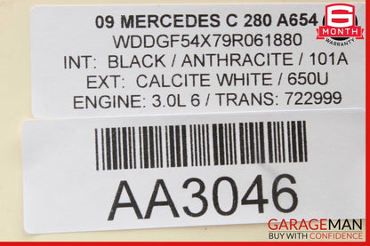 08-14 Mercedes W204 C300 C63 AMG Rear Overhead Dome Light Lamp Reading Map OEM
