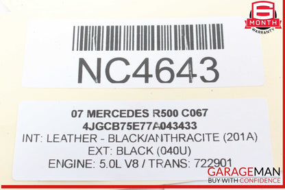 06-13 Mercedes W251 R500 R350 ML350 Interior Rear View Mirror OEM