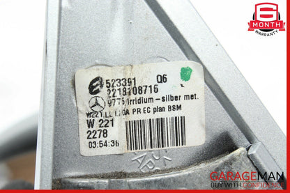 07-09 Mercedes W221 S550 S600 Front Left Side Mirror Door Rear View Silver