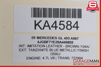 06-13 Mercedes X164 GL450 Window Regulator Motor Front Right Side OEM