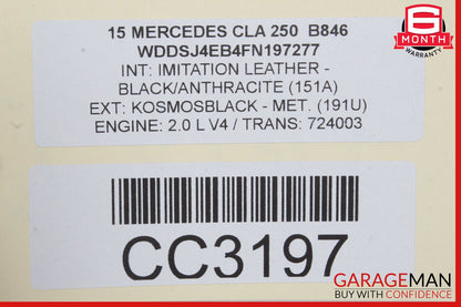 14-19 Mercedes W117 CLA250 Front Right Interior Door Trim Panel Black OEM