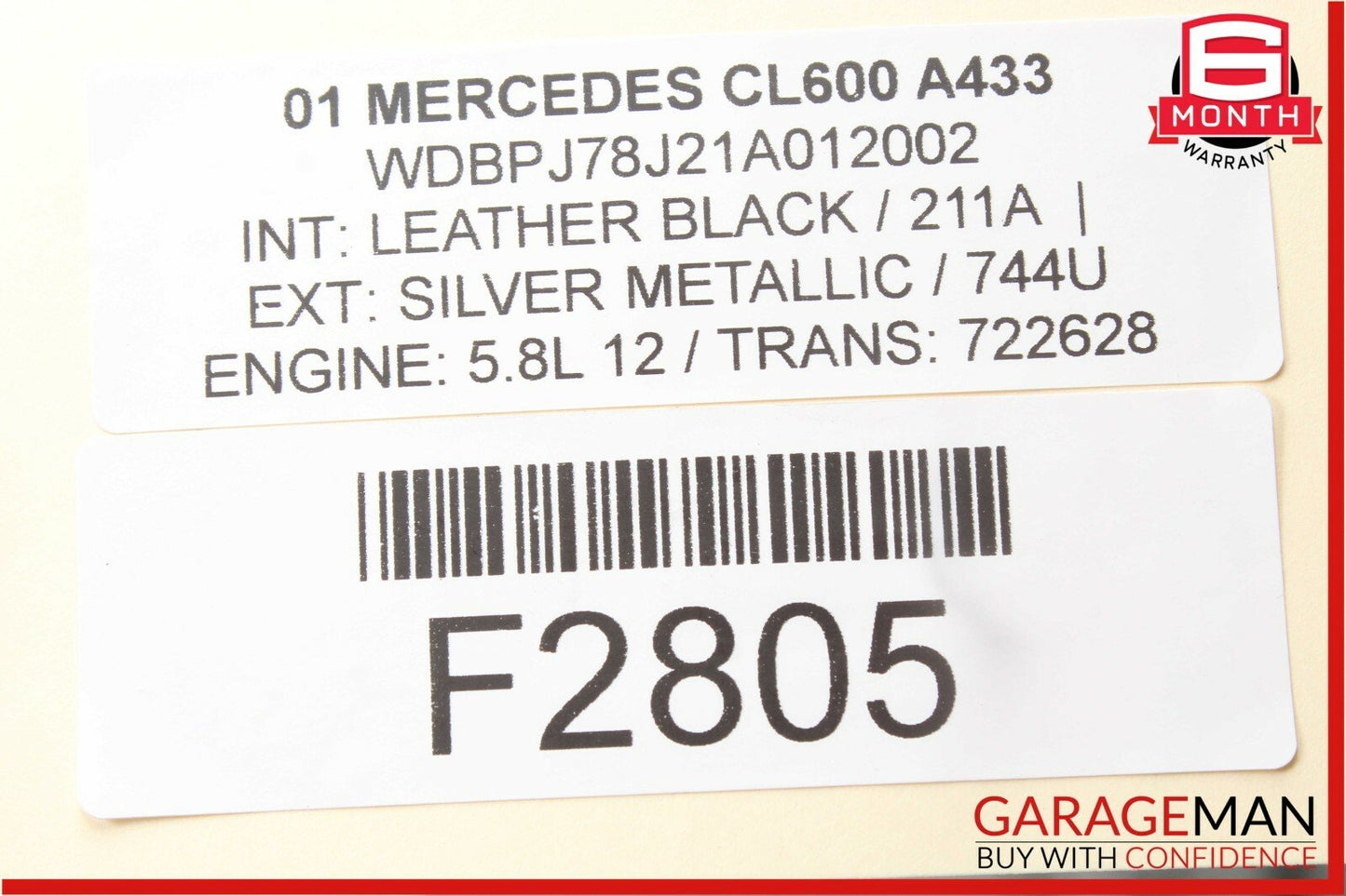 00-02 Mercedes CL600 S55 AMG Steering Column Combination Switch Assembly Black