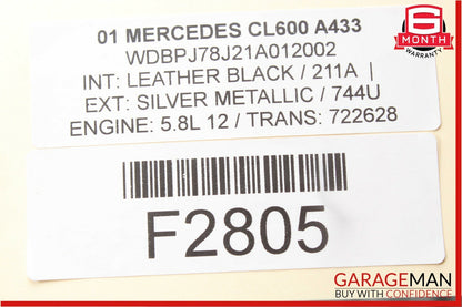 00-02 Mercedes CL600 S55 AMG Steering Column Combination Switch Assembly Black