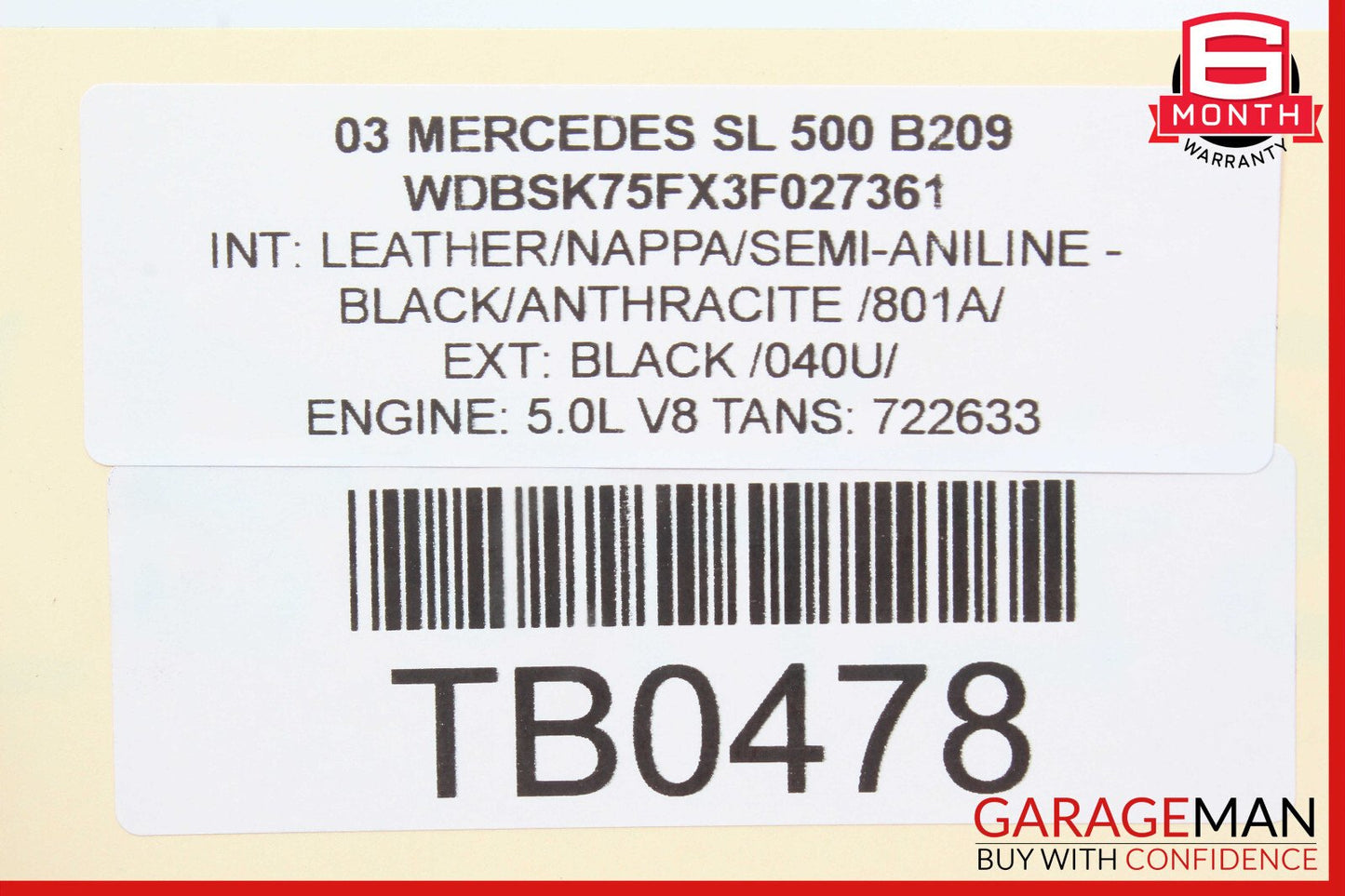 03-08 Mercedes R230 SL500 SL550 Left Driver Headlight Bracket Support OEM