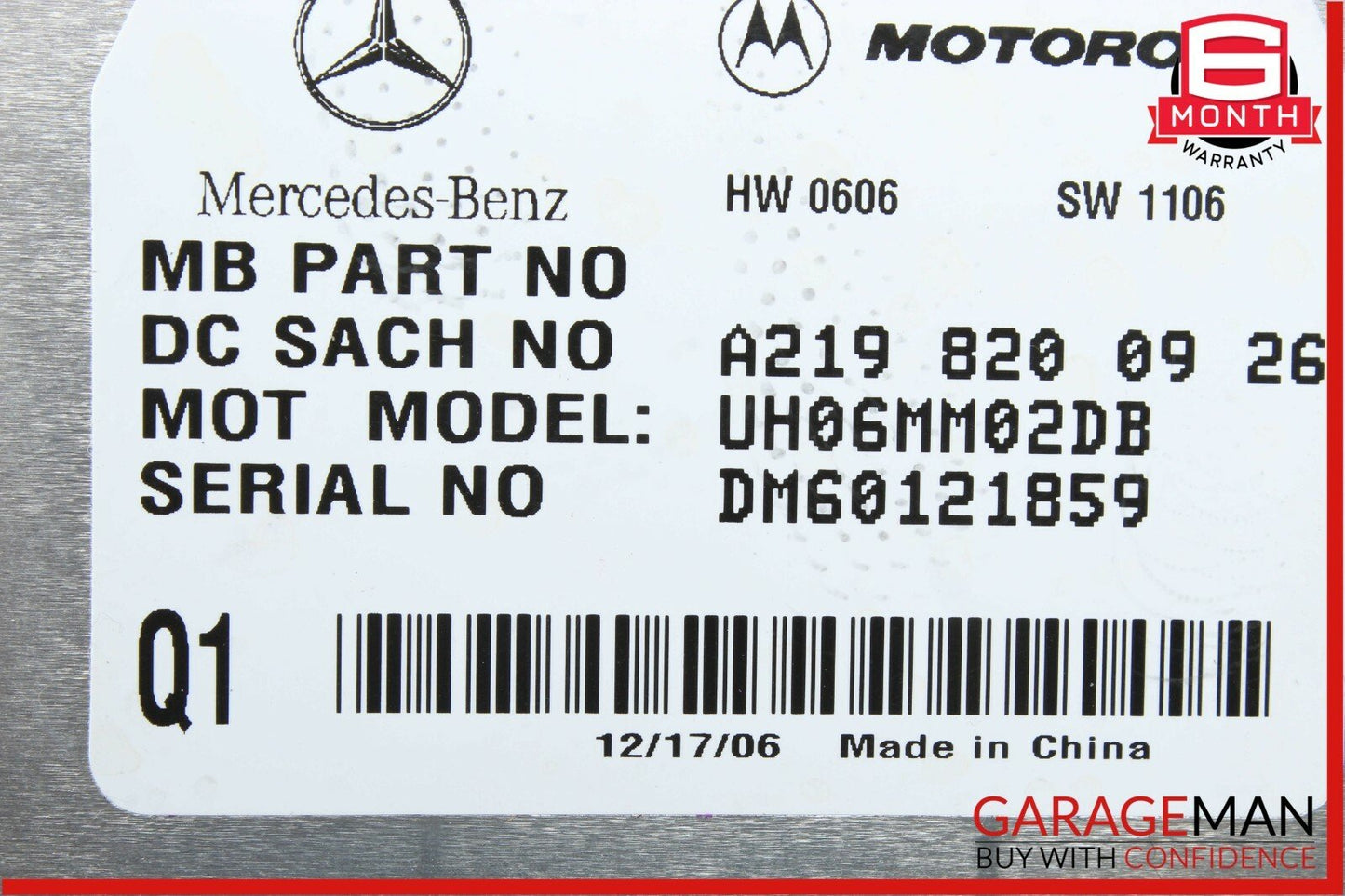 06-09 Mercedes W211 E550 E63 AMG CLS350 Communication Control Module Unit OEM
