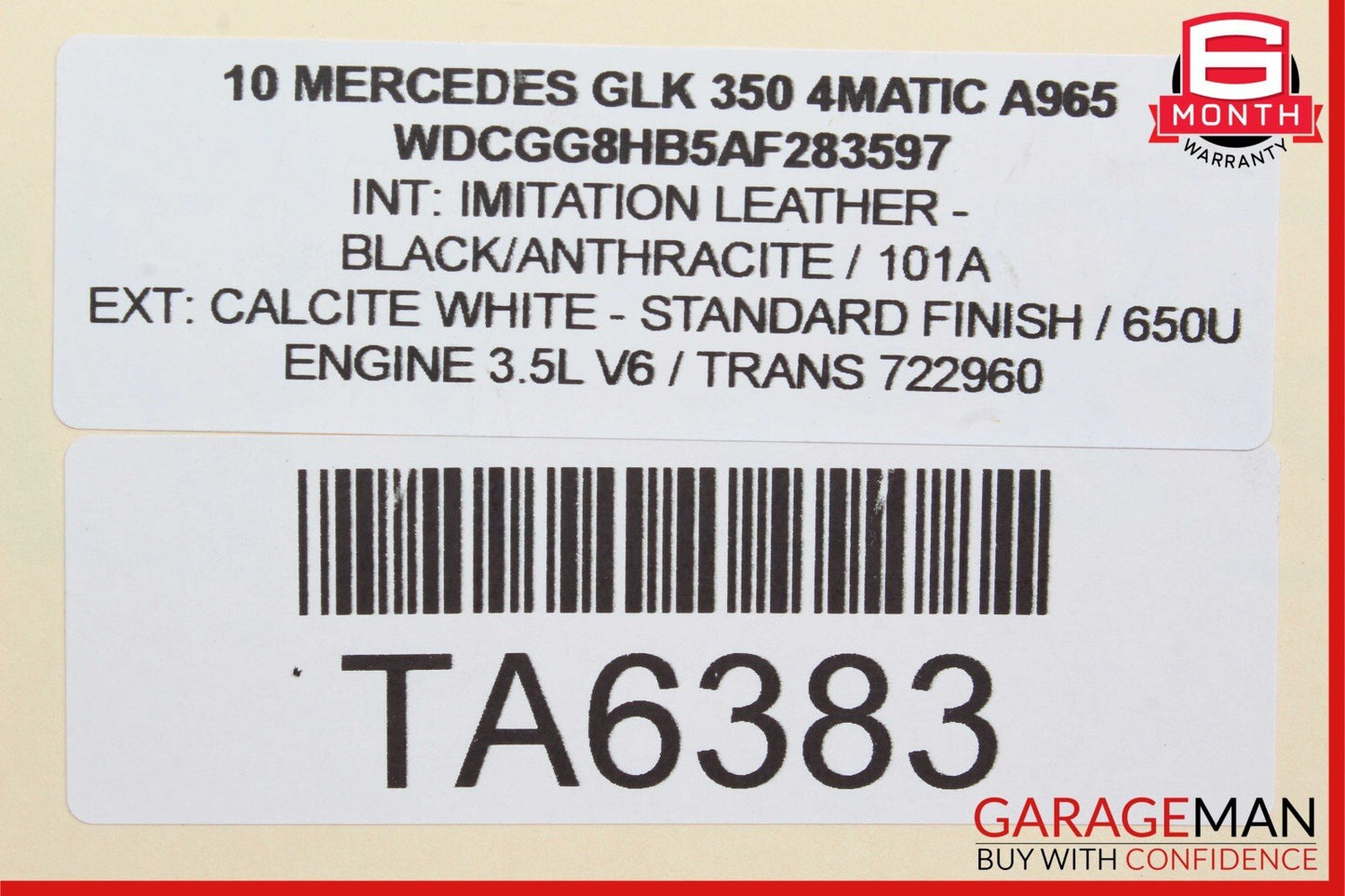 05-13 Mercedes X204 GLK350 4MATIC M272 Ignition Coil Set of 6 0001502680 OEM