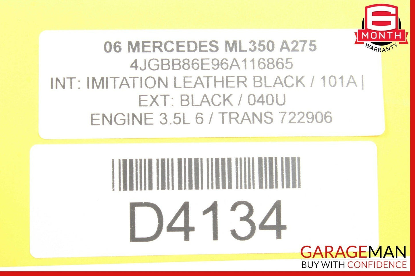 06-12 Mercedes W164 ML350 GL450  Sun Visor Sunvisor Left Driver Side Gray OEM
