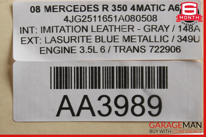 06-13 Mercedes W251 R350 ML500 Rear Overhead Dome Light Lamp Parking Sensor Gray