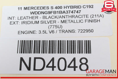 07-13 Mercedes W221 S400 Rear Right Door Lock Latch Actuator Keyless Go OEM