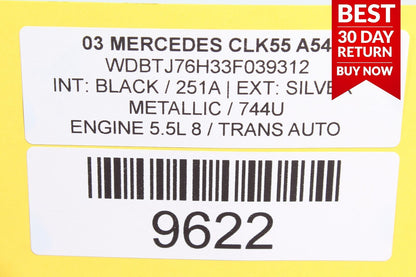 03-09 Mercedes W209 CLK500 CLK55 AMG Left Side Rocker Skirt Molding Panel A54