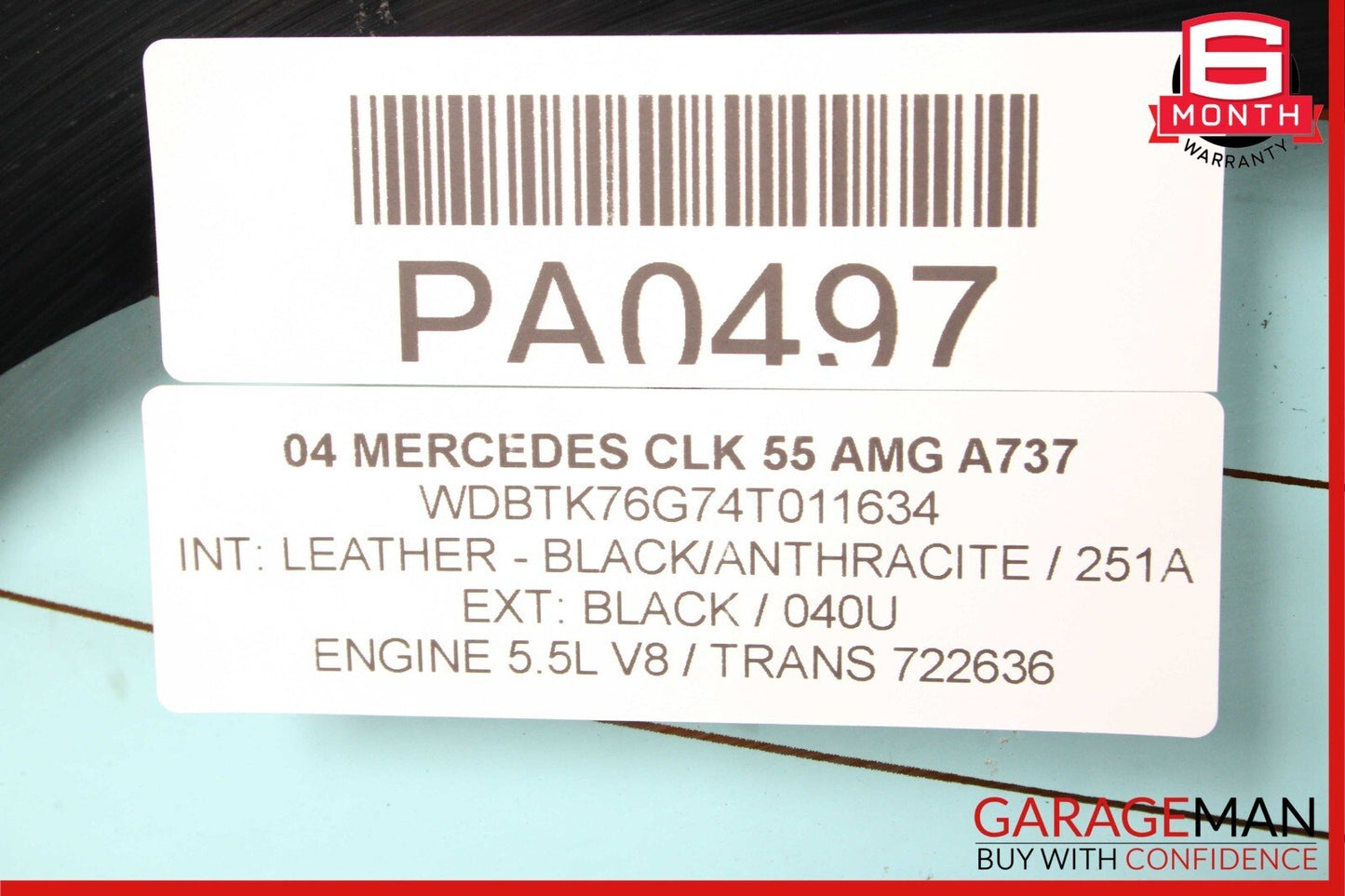03-09 Mercedes W209 CLK55 AMG Soft Top Convertible Rear Windshield Window Glass