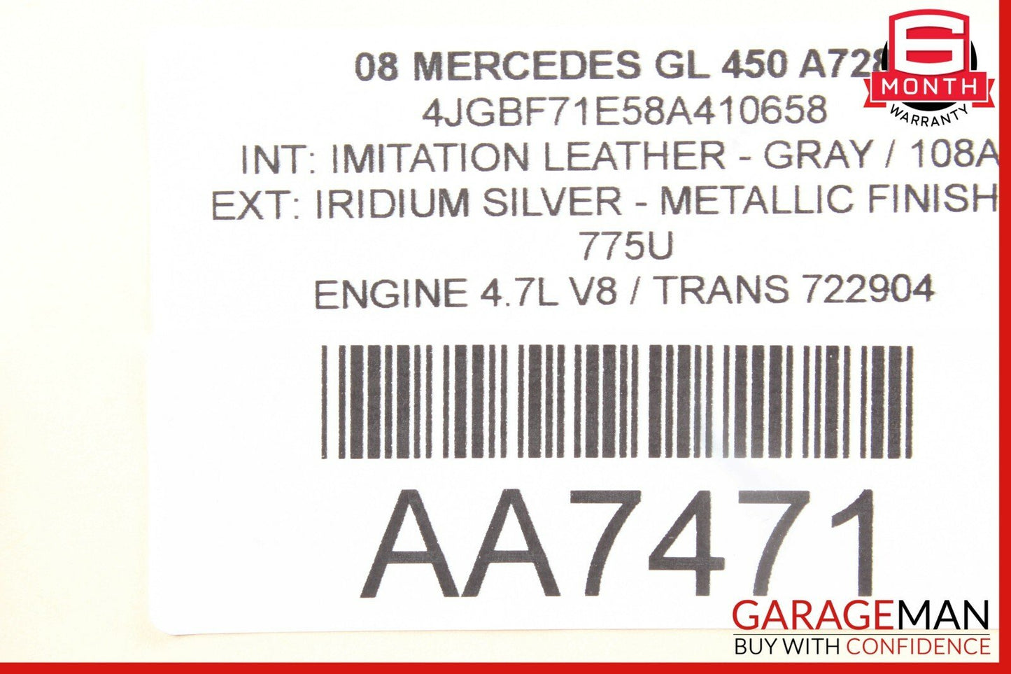 06-12 Mercedes X164 GL320 GL450 Rear Left / Right Suspension Upper Control Arm