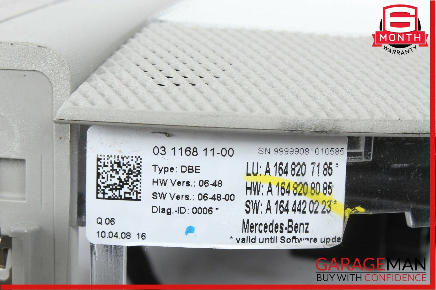 06-12 Mercedes X164 GL450 ML350 Front Overhead Dome Light Reading Map Lamp Grey