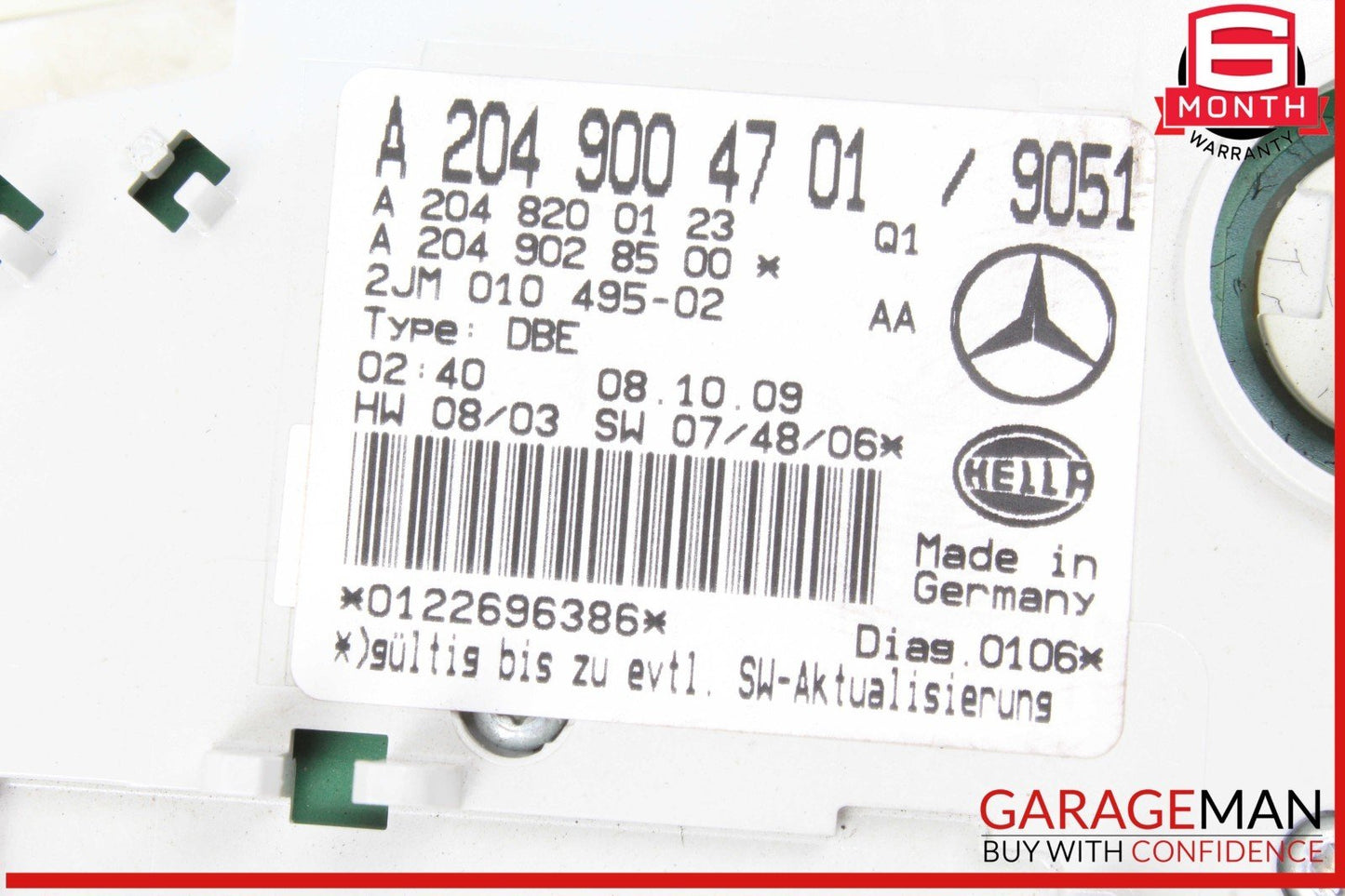 08-14 Mercedes W204 C300 C250 C63 AMG Overhead Dome Light Lamp 2049004701 OEM