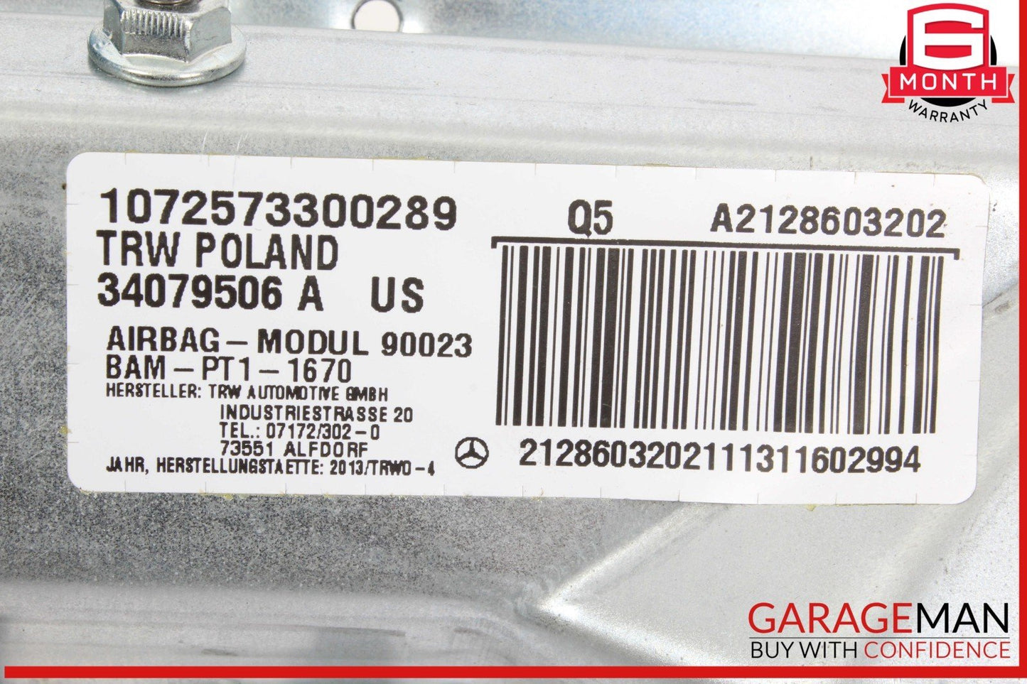 10-13 Mercedes W212 E350 Front Left Side Dashboard Dash Airbag Air Bag OEM