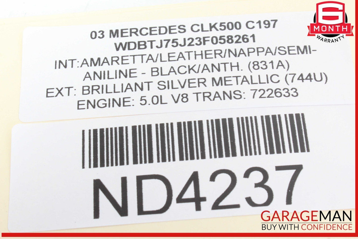 01-11 Mercedes W209 CLK500 C240 Trunk Lid Lock Latch Handle 1717500085 OEM