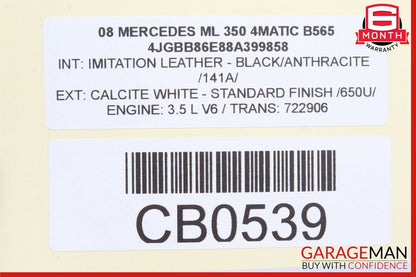 06-12 Mercedes W164 ML350 ML550 GL450 Front Left Side Reinforcement Bracket Assy
