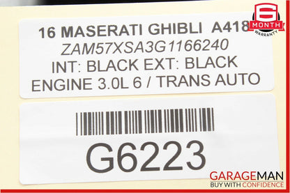 14-17 Maserati Ghibli Main Engine Motor Harness Wire Wiring Cable Plug Assembly