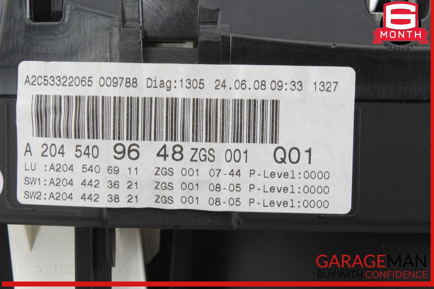 08-11 Mercedes W204 C300 C350 Instrument Speedometer Cluster 2045409648 OEM