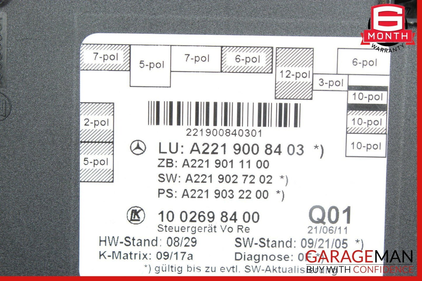 10-13 Mercedes W221 S400 S550 S63 Front Right Passenger Door Control Module Unit