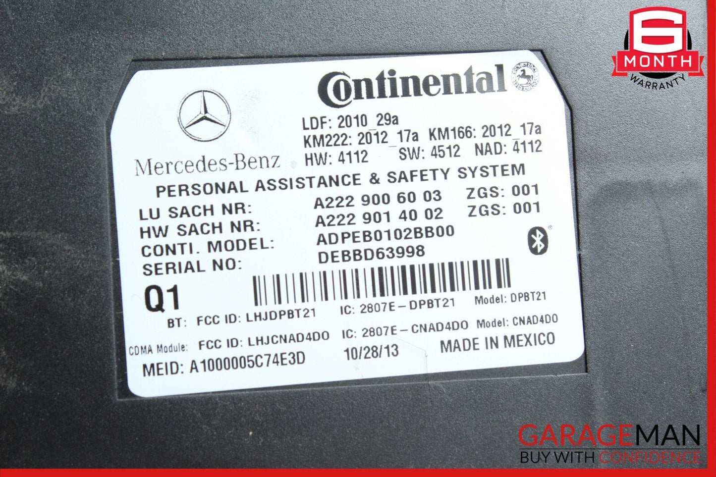 12-20 Mercedes C180 C250 E550 SL400 Communication Control Module 2229006003 OEM