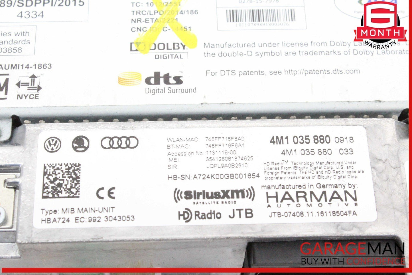 17-19 Audi Q7 Dash Dashboard Radio Receiver Control Module Unit 4M1035880 OEM