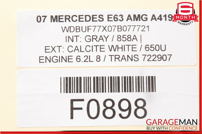 03-09 Mercedes W211 E63 AMG Front Right Passenger Door Lock Actuator Keyless Go