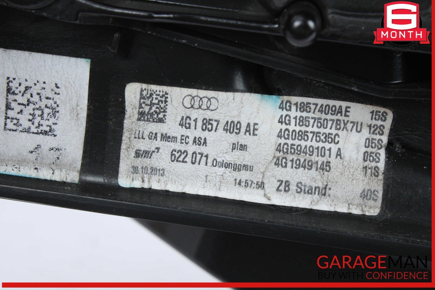 12-18 Audi A6 Front Left Driver Side Door Rear View Mirror Black 4G1857409AE OEM