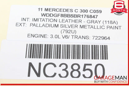08-14 Mercedes W204 C300 C250 Right Side Roof Curtain Airbag Air Bag OEM