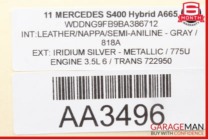 07-13 Mercedes W221 S550 S400 Rear Left Exterior Door Handle 2217600734 OEM