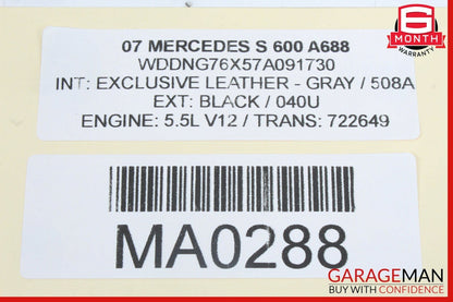 07-09 Mercedes W221 S550 S600 Front Left Side Mirror Door Rear View Black