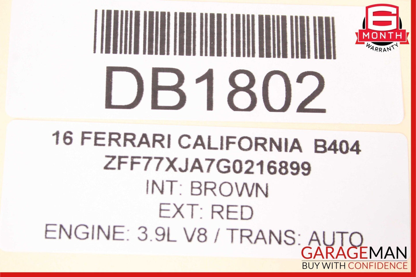 15-18 Ferrari California Rear Left Side Top Upper Seat Cushion Cover Brown