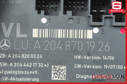 08-18 Mercedes W204 C300 C250 E400 Front Left Side Door Control Module OEM