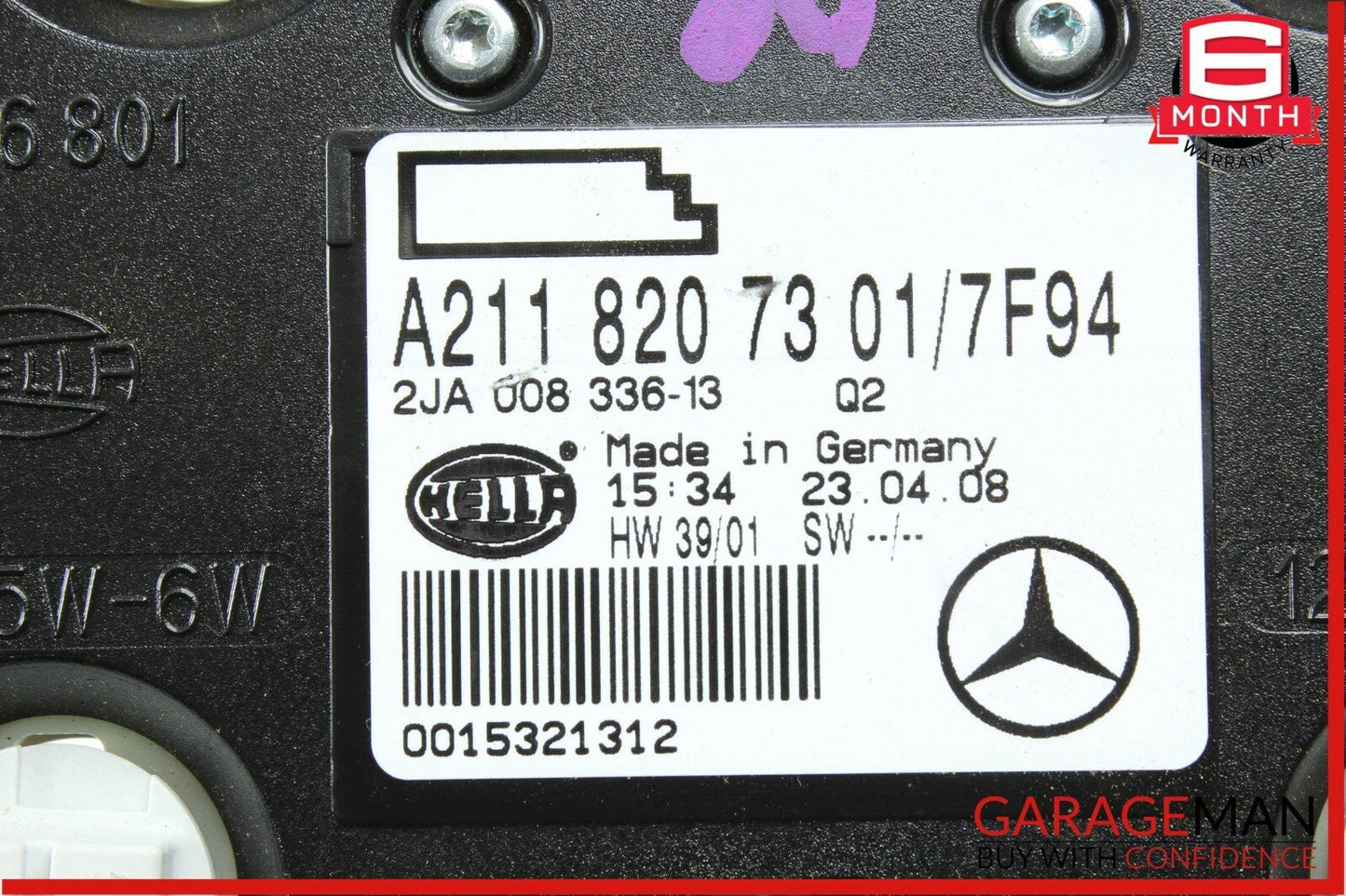 07-09 Mercedes W211 E350 E550 Rear Overhead Dome Light Reading Map Gray OEM