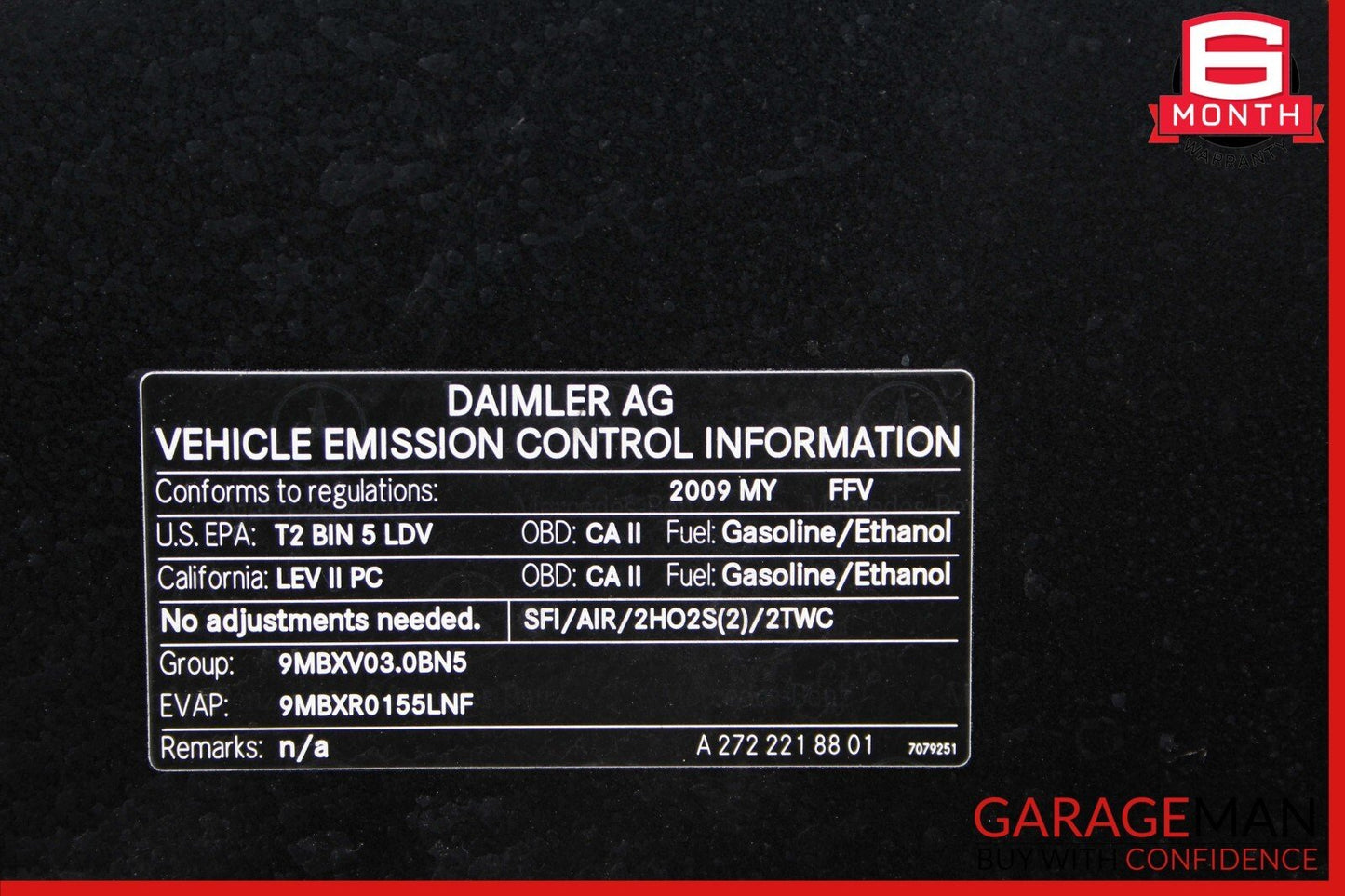 08-11 Mercedes W204 C250 C300 Front Hood Bonnet Panel Assembly Black OEM