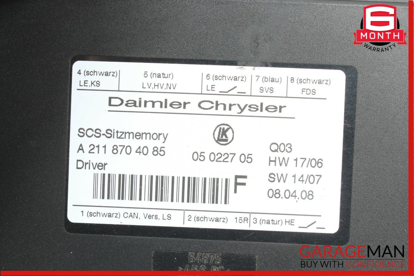 03-11 Mercedes X164 GL450 E350 Front Left Seat Adjustment Control Module Unit