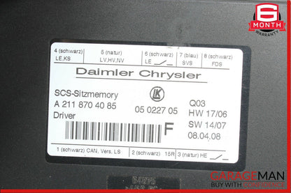 03-11 Mercedes X164 GL450 E350 Front Left Seat Adjustment Control Module Unit