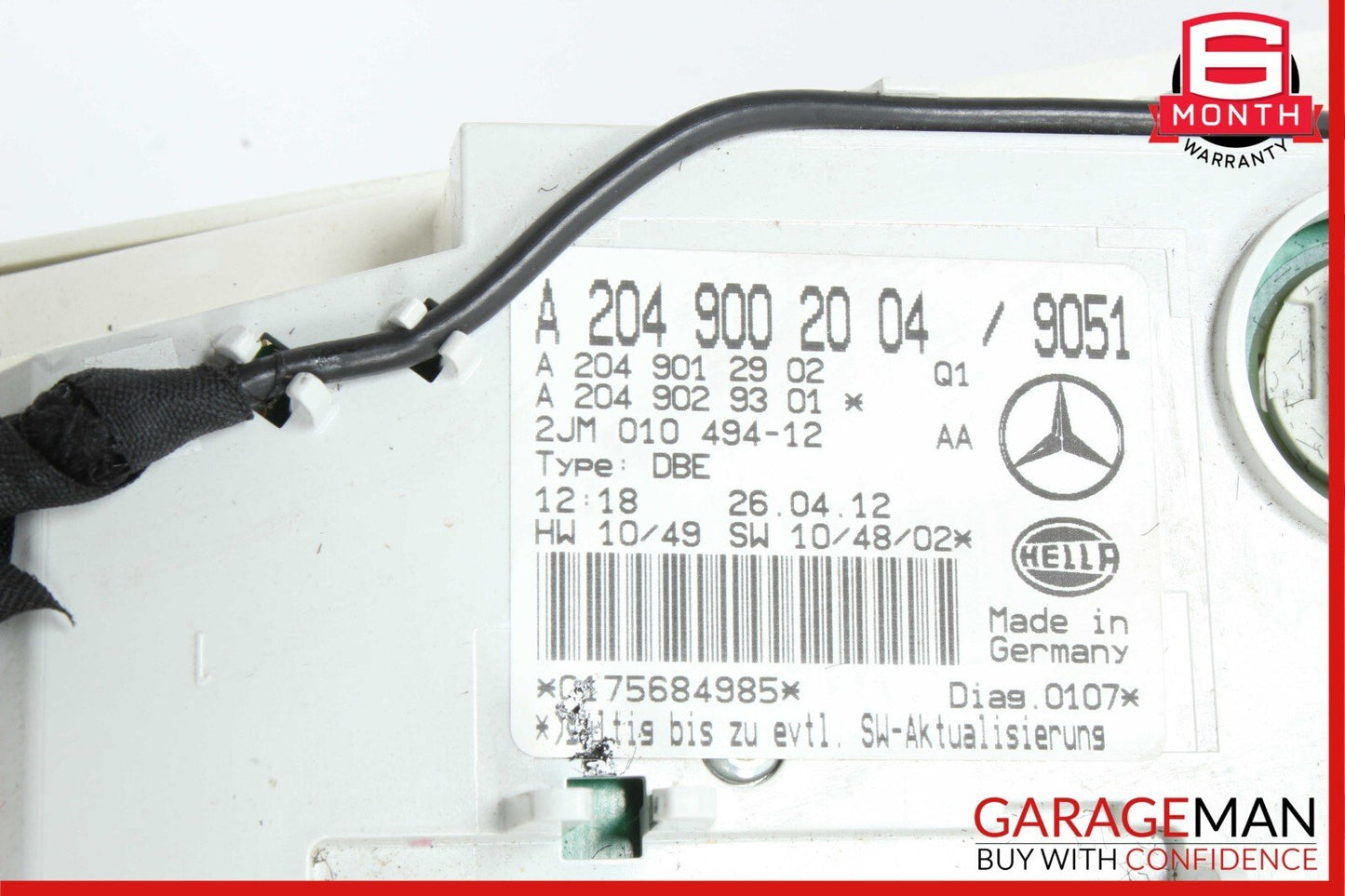 11-14 Mercedes W204 C250 C63 AMG Front Top Upper Overhead Dome Light Lamp Black