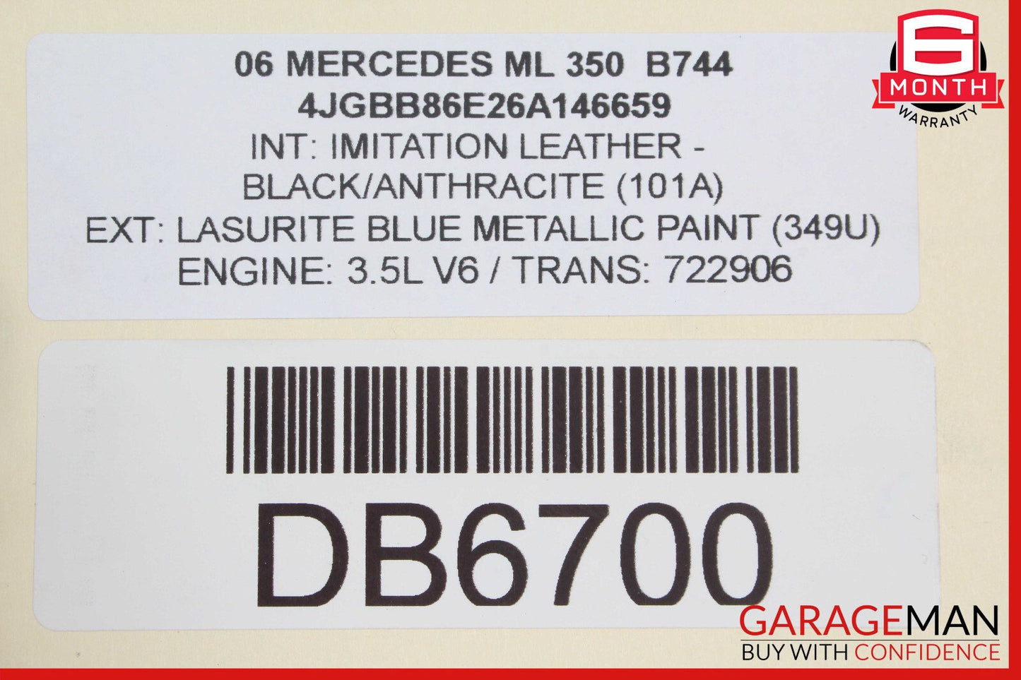 07-12 Mercedes X164 GL450 Front Right Side Lower Bottom Seat Cushion OEM
