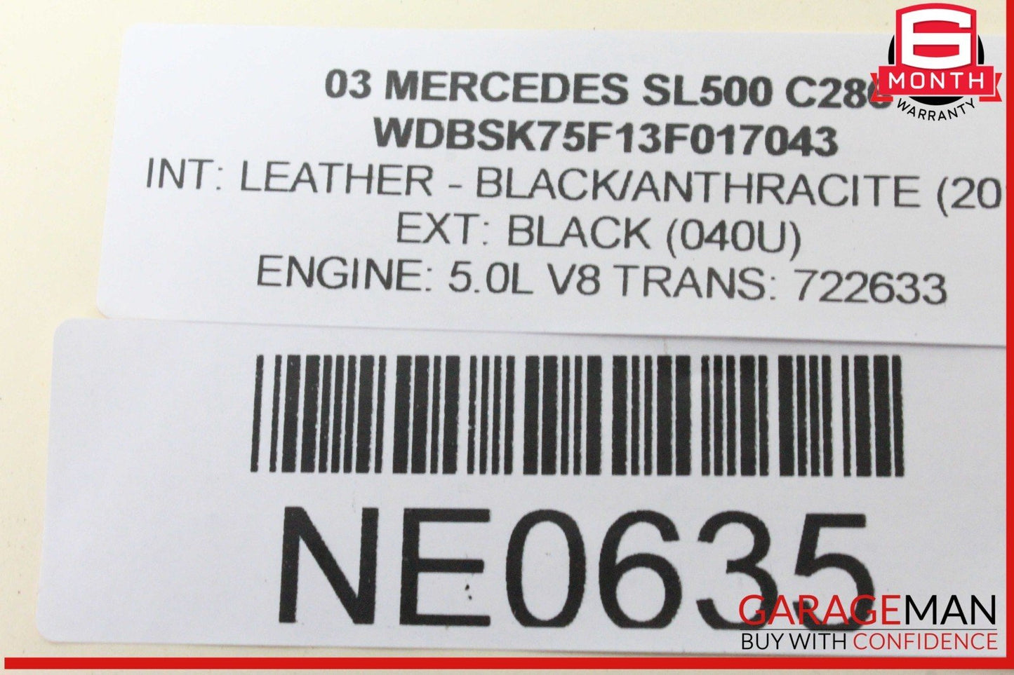 00-12 Mercedes R230 SL500 S500 Seat Vacuum Pump Reservoir Tank 2208050119 OEM