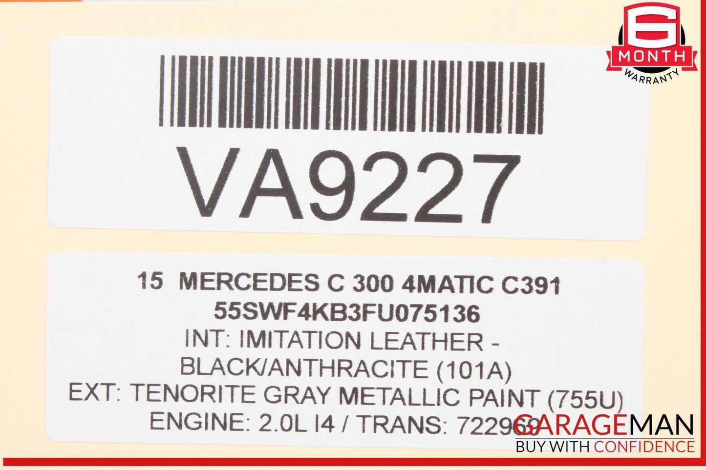 15-23 Mercedes W205 C300 4MATIC Rear Right Side Door Control Module Unit OEM