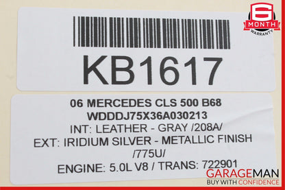 06-11 Mercedes W219 CLS500 CLS550 CLS63 Interior Rear View Mirror Gray OEM