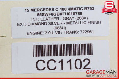 08-20 Mercedes W205 C400 Rear Left or Right Lower Suspension Control Arm OEM