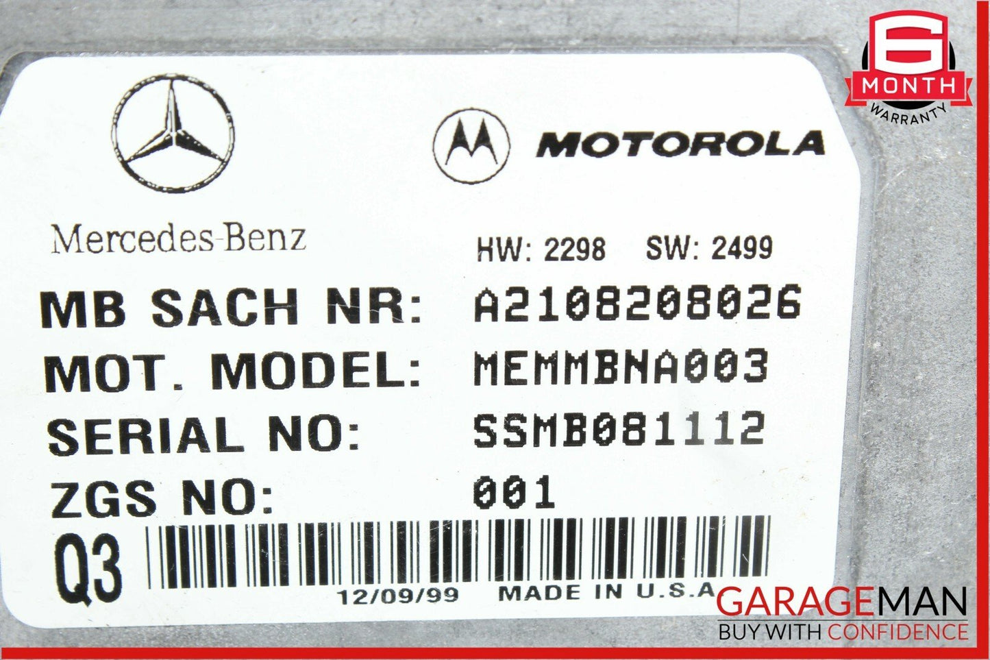 00-06 Mercedes CL500 S500 Motorola Telephone Phone Voice Control Module Unit OEM