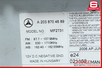 05-07 Mercedes W203 C230 AM FM Receiver Disc CD Player Headunit Head Unit OEM