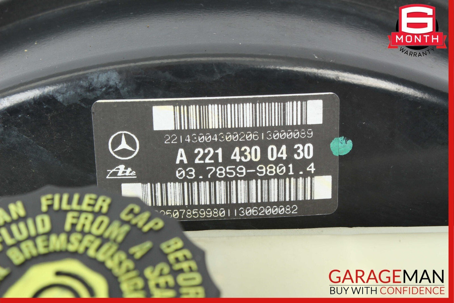 07-09 Mercedes W221 S550 S63 CL550 Brake Booster Master Cylinder 2214300430 OEM