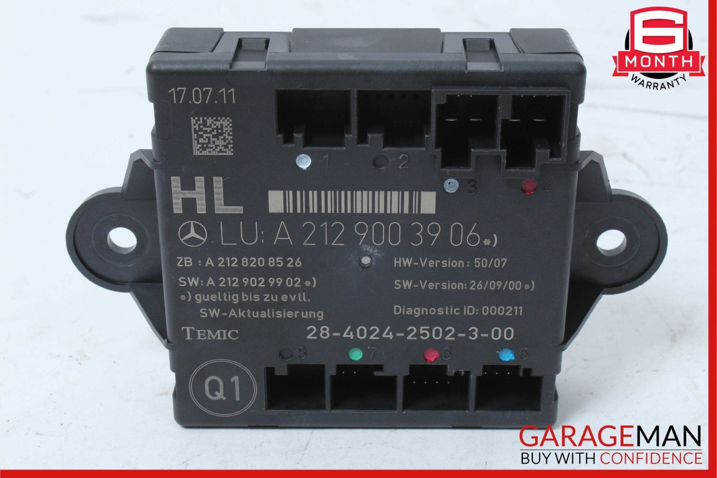 10-16 Mercedes W212 E350 Rear Left Driver Side Door Control Module 2129003906