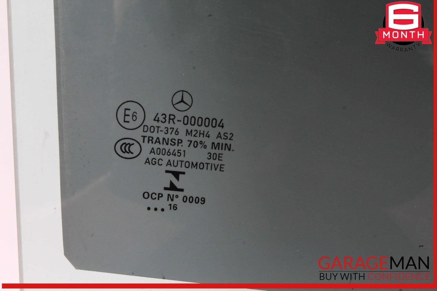 15-21 Mercedes W205 C300 C400 Rear Right Side Door Window Glass OEM